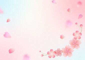 青空に舞う桜の花びら
