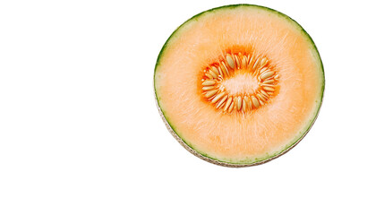 Delicious halved melon revealing green flesh kitchen food photography bright background close-up freshness concept