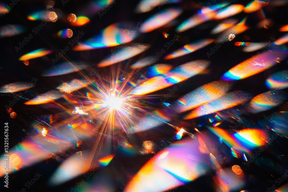 Poster abstract light refraction patterns