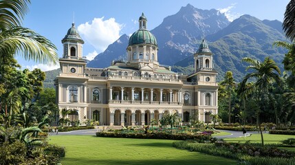 Obraz premium Grand estate, colonial, architecture