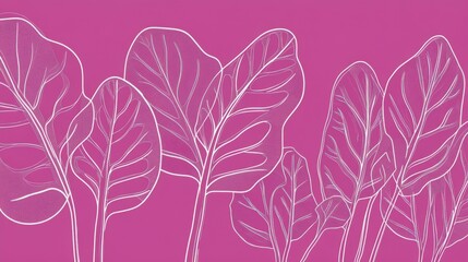 Elegant Purple Botanical Line Art Design
