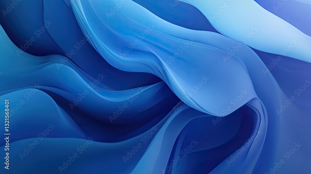 Fototapete smooth, flowing blue gradient with a clean and professional look for business or tech branding