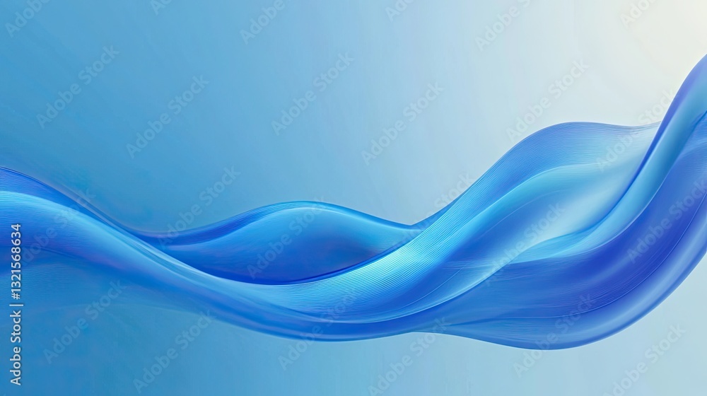 Fototapete smooth, flowing blue gradient with a clean and professional look for business or tech branding
