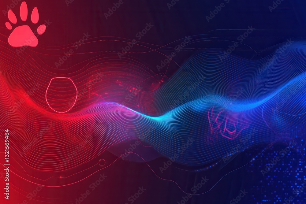 Poster dynamic veterinary emergency background featuring smooth blue to red transitions and medical symbols
