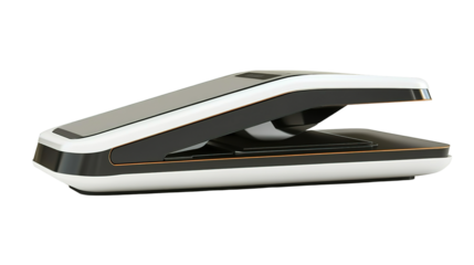 Innovative book scanning device modern office technology sleek design side view efficient documentation