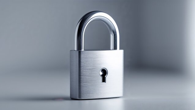 Shiny padlock symbolizing data protection in digital security.
