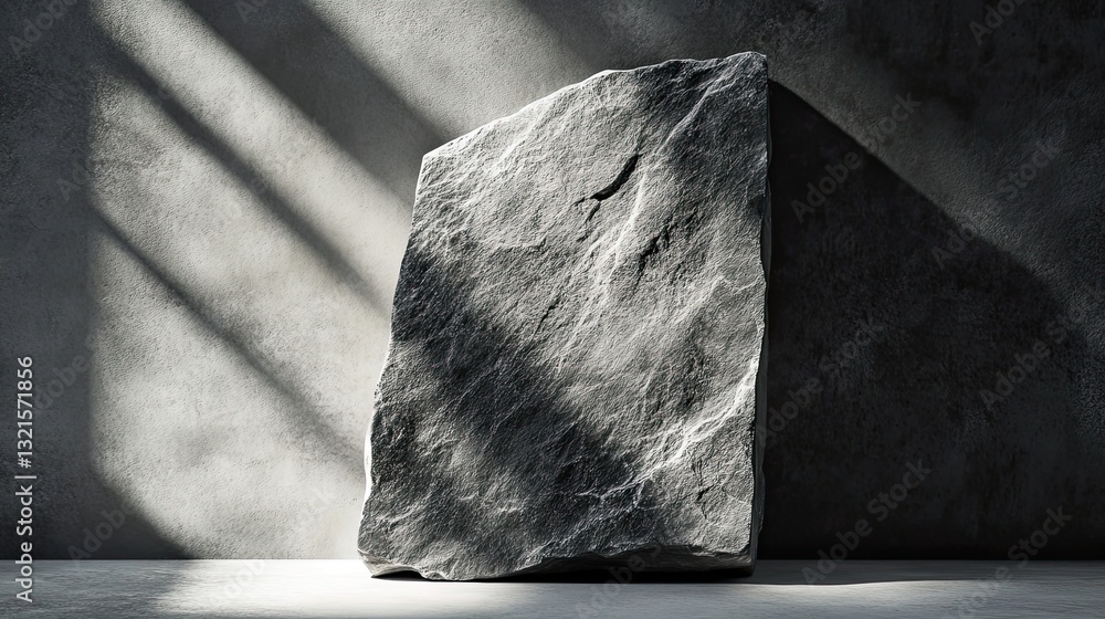 Aufkleber textured gray stone background with dynamic light and shadow interplay for an organic product settin