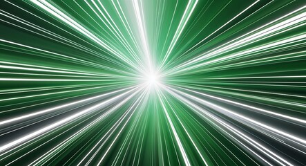 Obraz premium Silver green abstract anime motion background with burst rays speed light effect