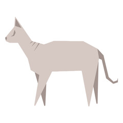 Obraz premium sphynx cat geometric illustration.