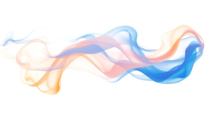 Fototapeta premium Colorful smoke wave isolated on transparent background, PNG cutout image for artistic designs and creative projects