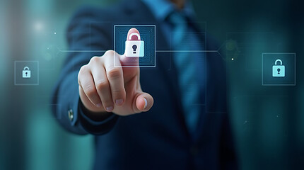 hand pushing a button on a touch screen