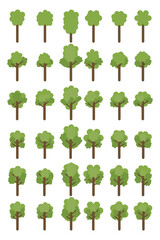 Tree in Flat Style Mega Pack for Forrest Park Cityscape or Villagescape