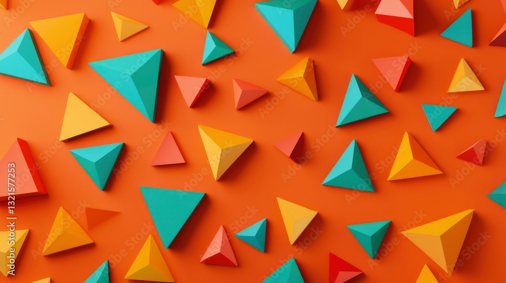 Poster Colorful triangular pattern
