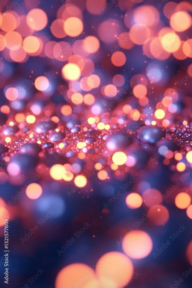 Poster abstract bokeh of glowing particles