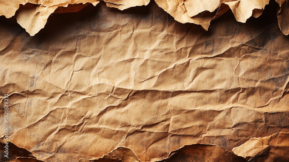 Poster textured paper background with wrinkles and ripped edges for design