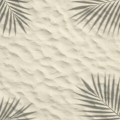 Selective focus of summer and holiday backgrounds concepts with shadow of coconut leaf on clean sand beach