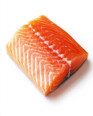 Isolated on white. Raw Salmon Filet on White Background