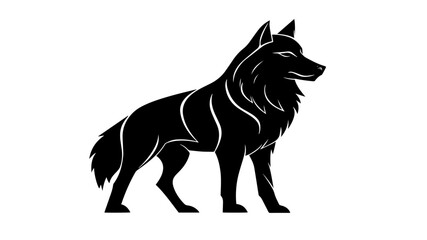 wolf logo black and white vector
