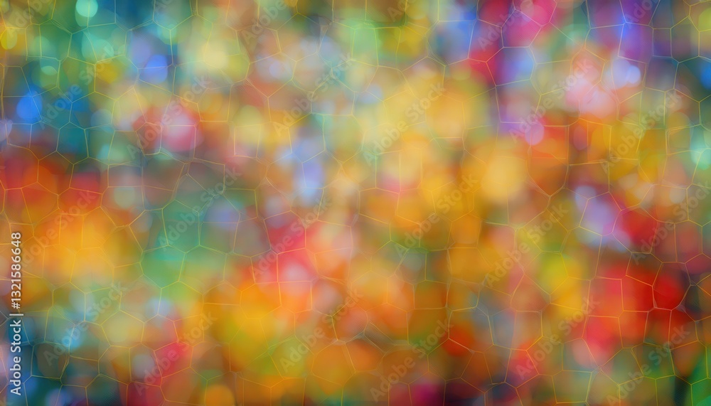 Fototapete vibrant abstract digital background with colorful bokeh and subtle geometric grid pattern for modern design and creative projects

