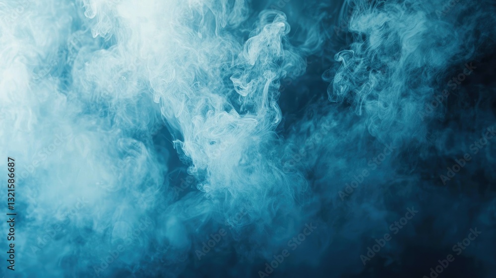 Poster a soft blue background with a misty, cloud-like appearance