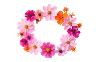 Flower wreath on transparent background