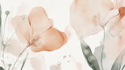 Delicate Watercolor Floral Art: A Soft and Elegant Floral Wall Decor