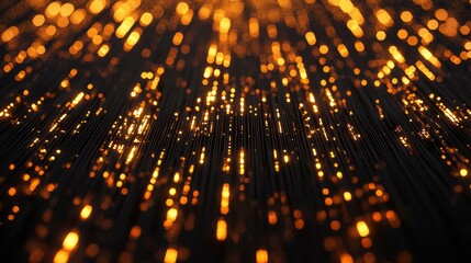 Abstract golden streaks on dark background
