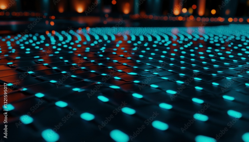 Poster abstract digital grid pattern