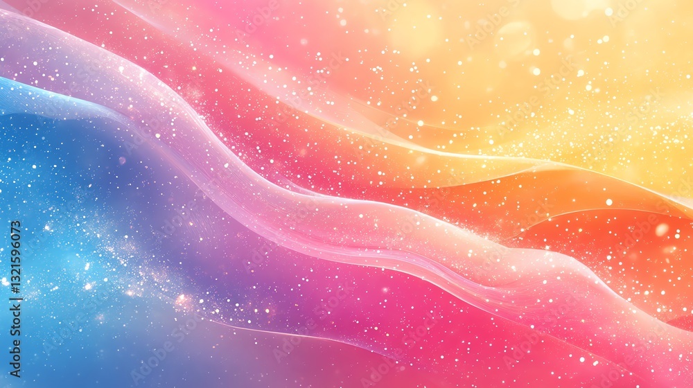 Poster abstract colorful wave background with sparkle texture