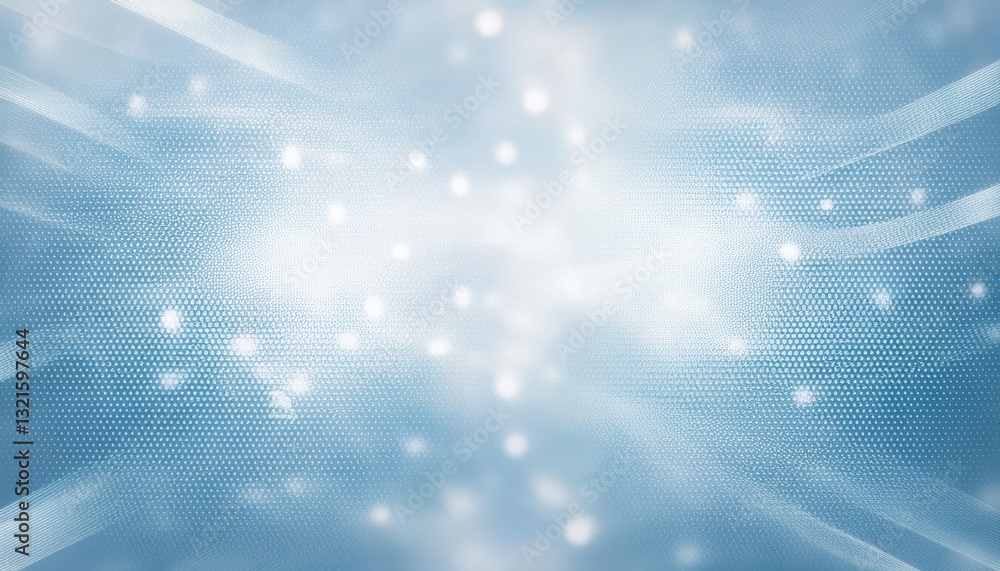 Poster ethereal abstract blue light background with glowing bokeh, digital wave texture, and soft motion bl