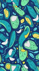 Naklejka premium A Vibrant and Abstract Tropical Fruit Pattern Design