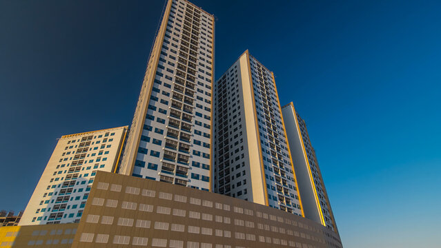 Modern new towers in Ajman timelapse hyperlapse. Cityscape of Ajman.