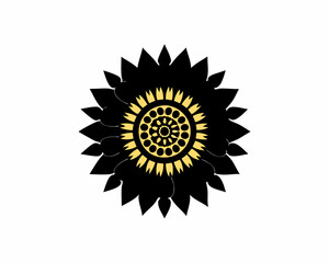 creative silhouette Sunflower Icon victor illustration