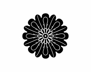creative silhouette Chrysanthemum Icon victor illustration