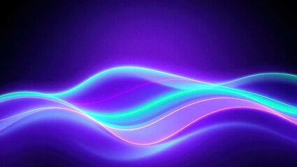 Naklejka premium Abstract Neon Waves in Dark Space