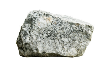 Natural Gray Rock with Unique Texture on Isolated Background