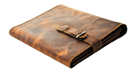 Vintage leather file folder with clasp closure home office product showcase cozy workspace top view timeless elegance