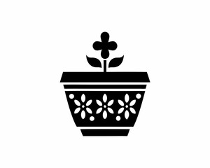 creative details Flower Pot Icon victor illustration