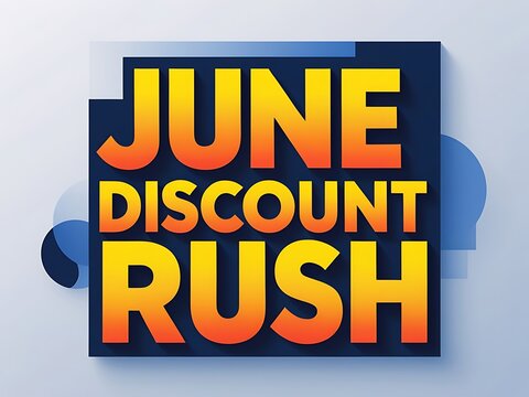 A bold graphic advertisement showcasing a June discount sale event