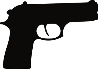a toy gun black color silhouette vector