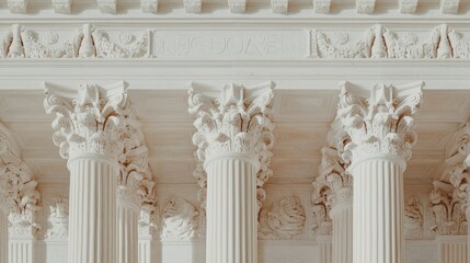 Fototapeta premium Ornate white stone facade