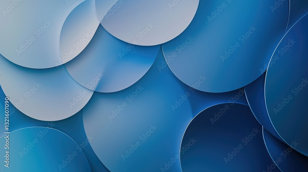 Poster A repeating circular blue pattern with smooth gradients for a contemporary look. 