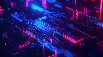 Obraz premium Abstract circuit board with a lot of micro chips