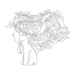 woman face hair line