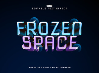 Fototapeta premium modern fantasy frozen space game logo text effect