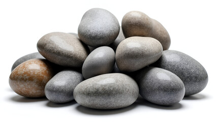 "Smooth Polished River Stones &ndash; High-Resolution Stock Image for Zen & Spa Concepts"