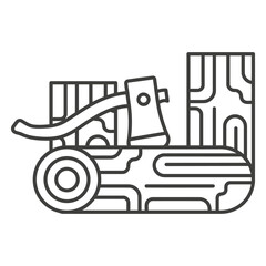 lumberjack axe logs stroke.