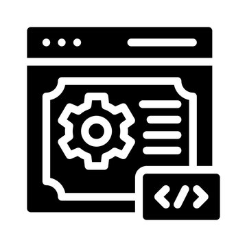 web development glyph icon