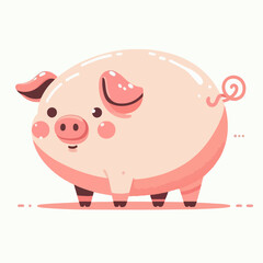 pink pig vector illustration