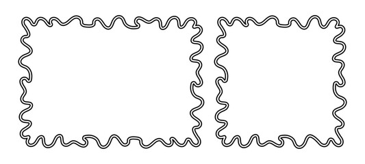 Obraz premium Frame Doodle Line Hand Drawn, Picture Frame, Outline Border Frame, Scribble Frame Cute